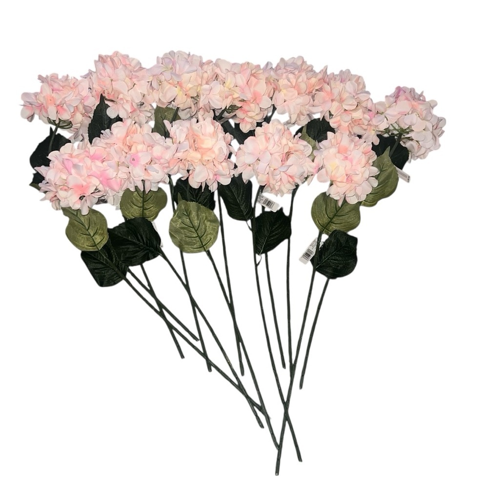 NWT Ashland Michael’s Blush Pink Ivory Faux Hydrangea Stem 12 Piece Wedding